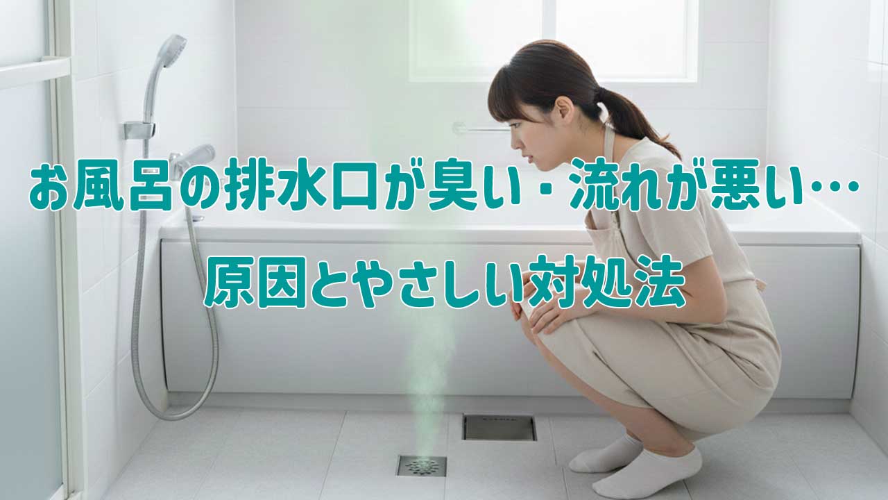 お風呂の排水口が臭い・流れが悪い…原因とやさしい対処法