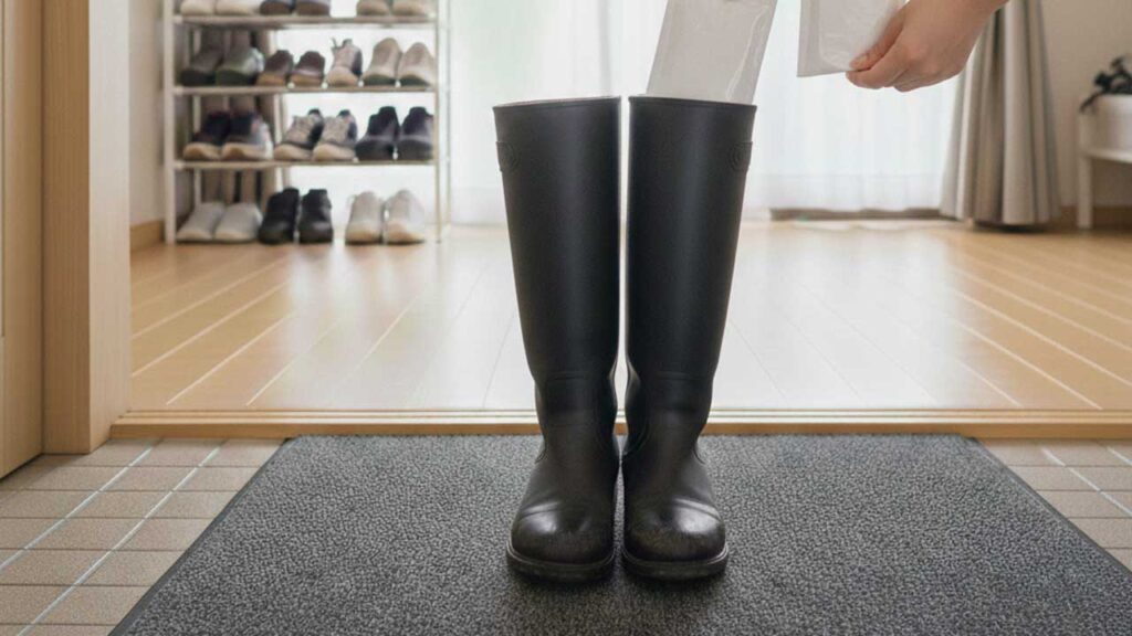 ブーツに乾燥材を入れる