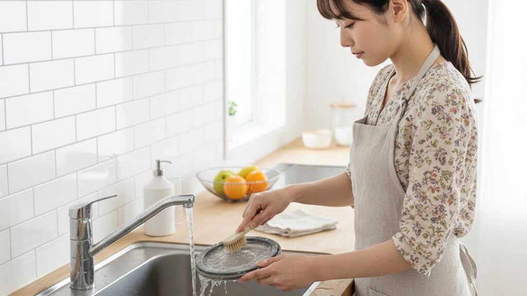 食洗機のフィルターを洗う