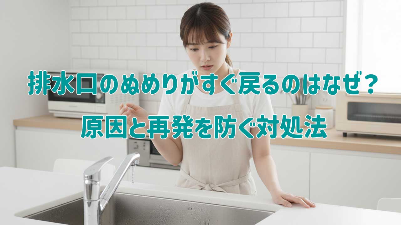 排水口のぬめりがすぐ戻るのはなぜ？原因と再発を防ぐ対処法