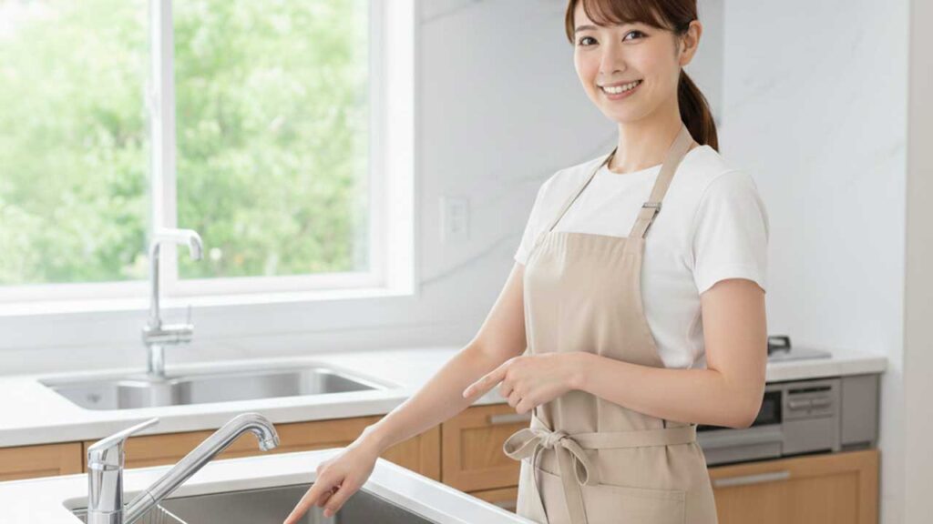 キッチンに立つ女性