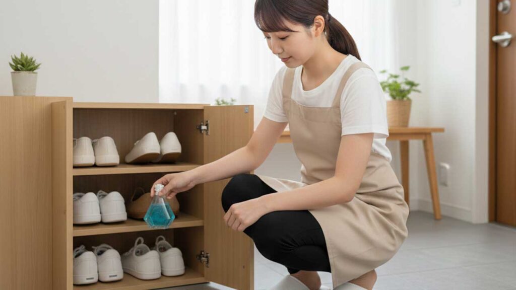靴箱に消臭剤や除湿剤を置く