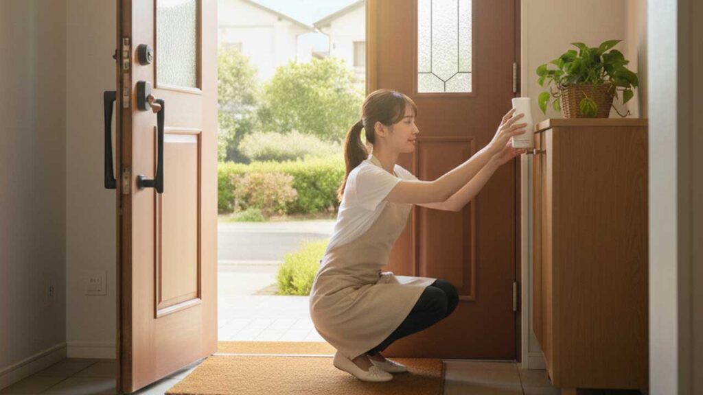 玄関に消臭剤を置く