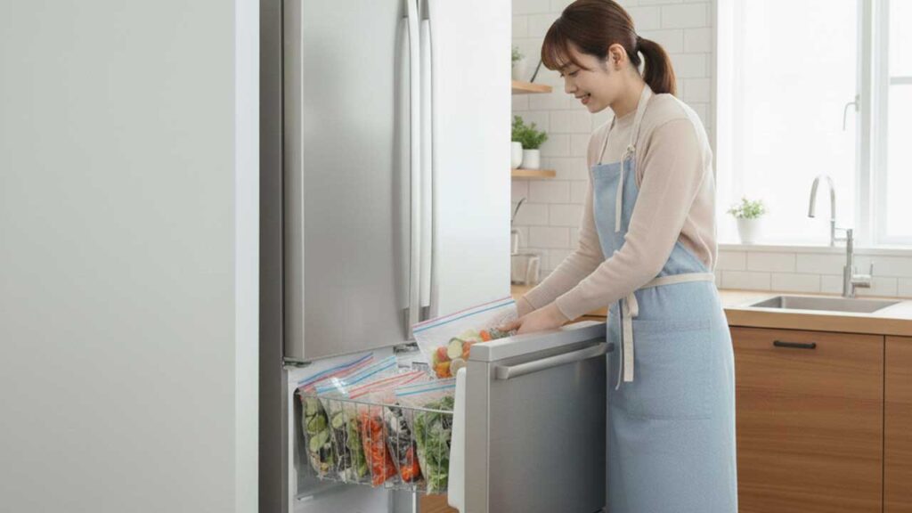 冷凍庫の食品はジッパー袋に入れる