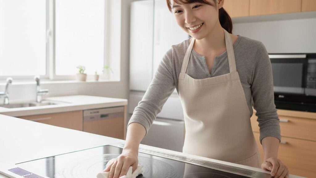 IHコンロを拭く