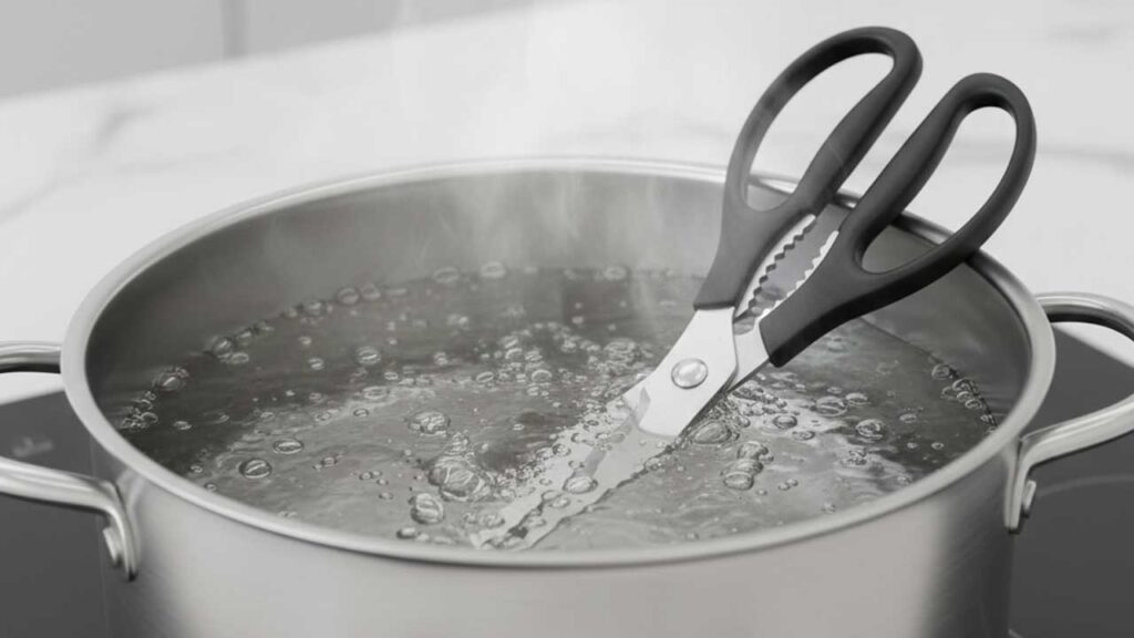 キッチンバサミを煮沸消毒する