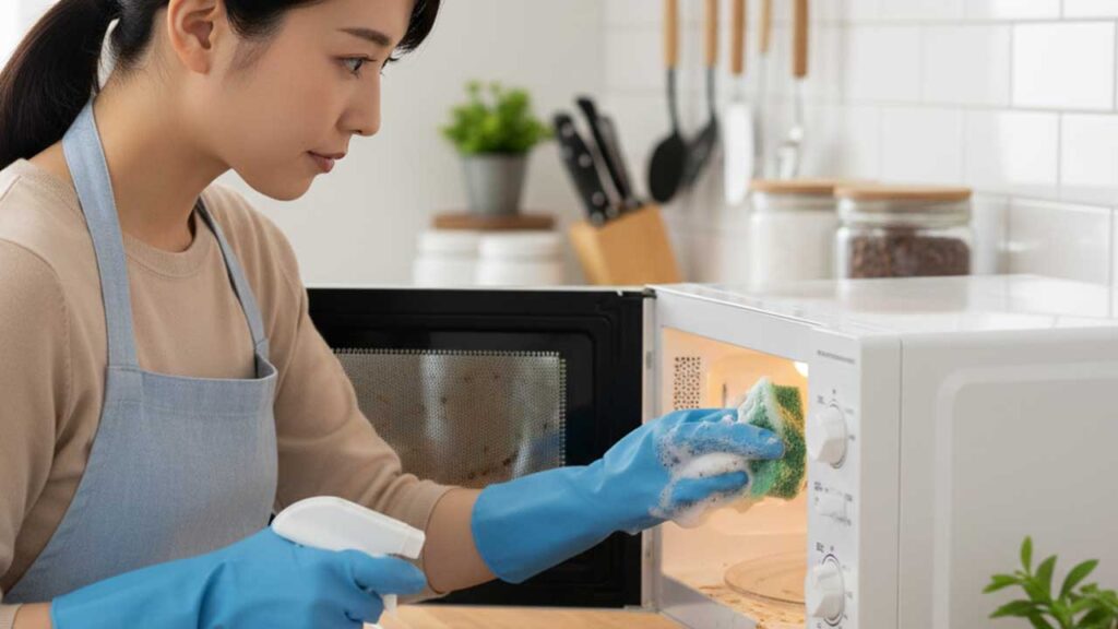 電子レンジに洗剤を使用する