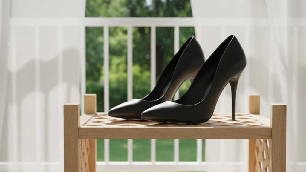 パンプスを風通しの良い場所に置く