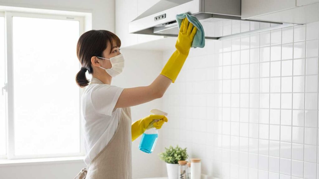 キッチンの換気扇の汚れを取る