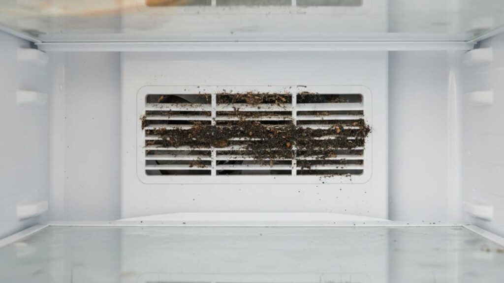 冷蔵庫の冷気吹き出し口の汚れ
