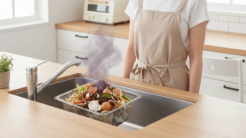 キッチンの三角コーナーに溜まったゴミ