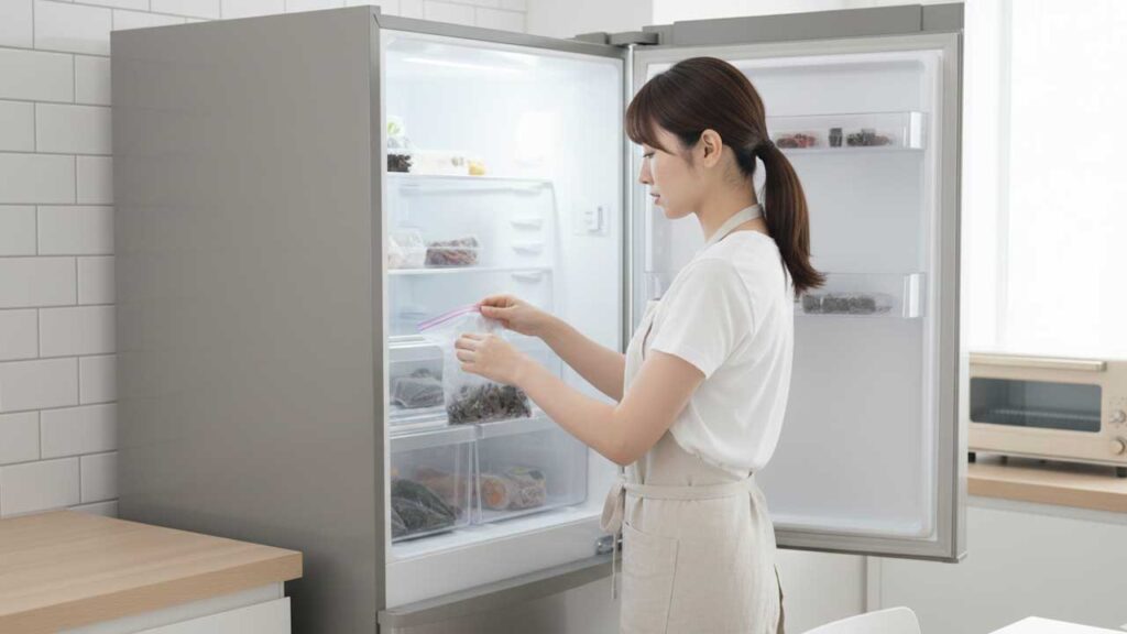 生ごみを冷凍庫に入れる