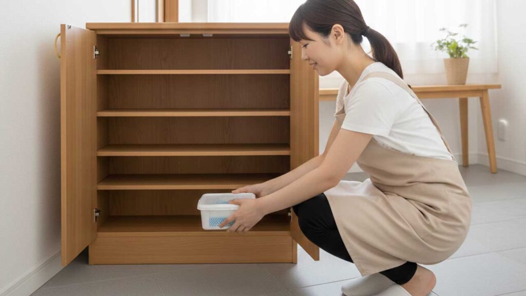 靴箱に除湿剤を置く