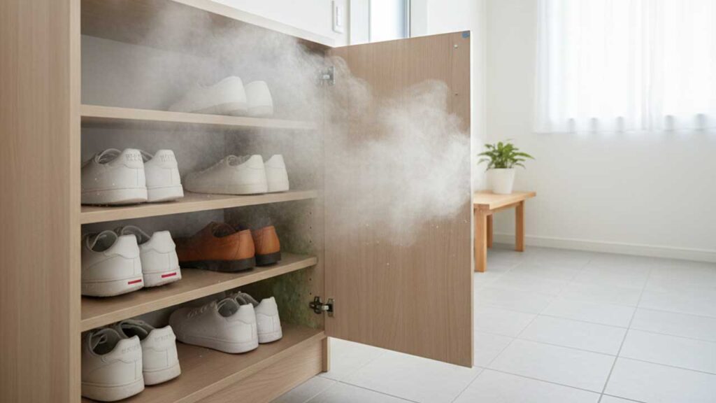 靴箱の中の湿気