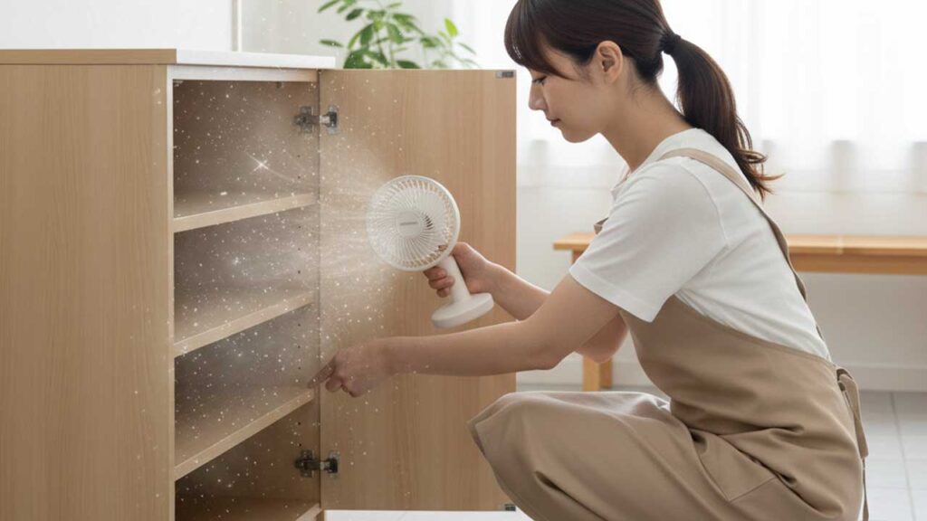 靴箱の中を乾かす