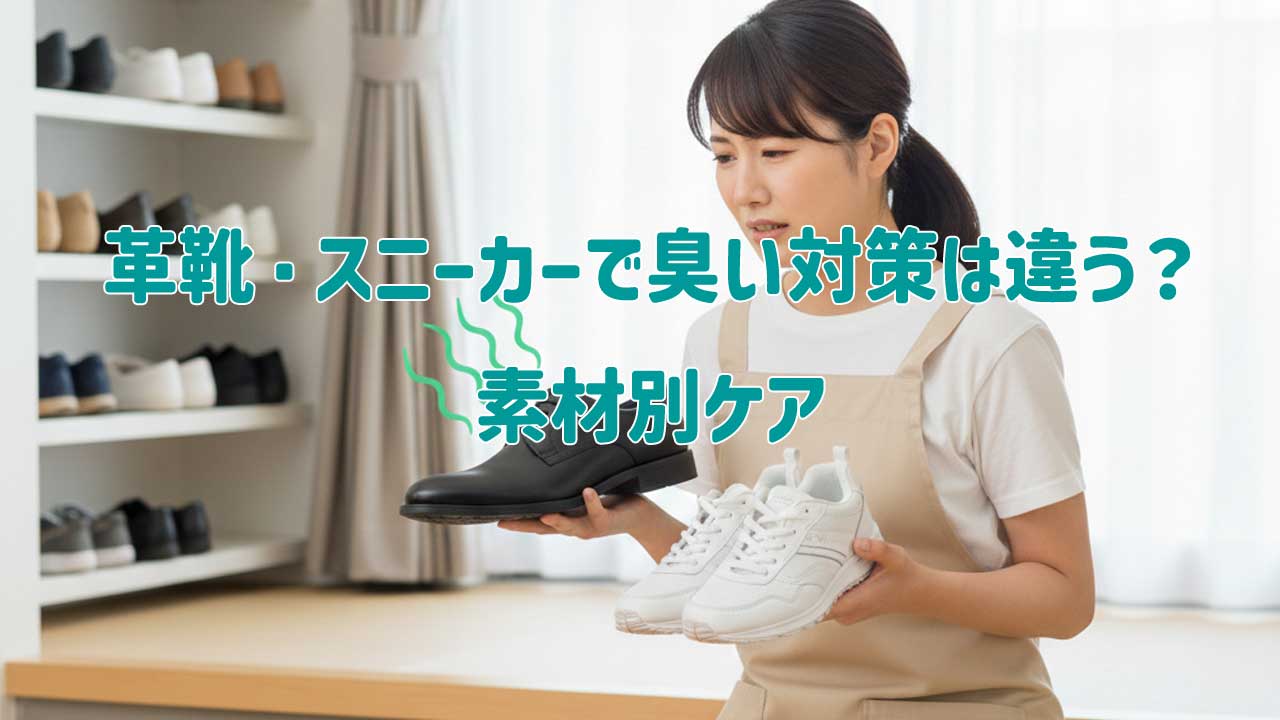 革靴・スニーカーで臭い対策は違う？素材別ケア