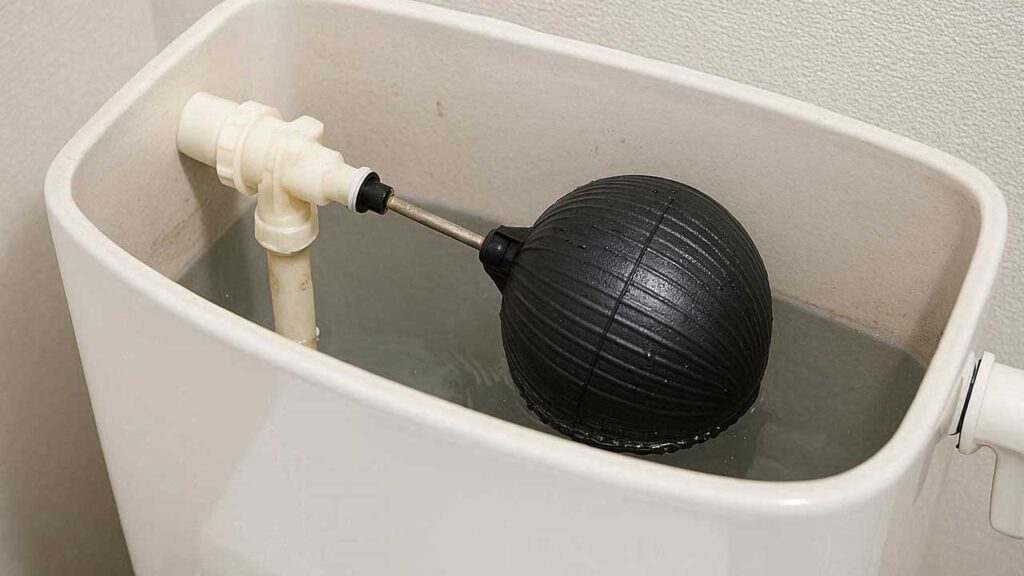トイレのタンク内のボールタップのイメージ