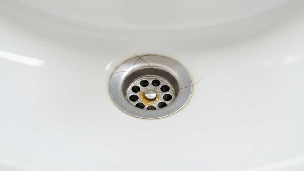 洗面所の排水口の汚れ