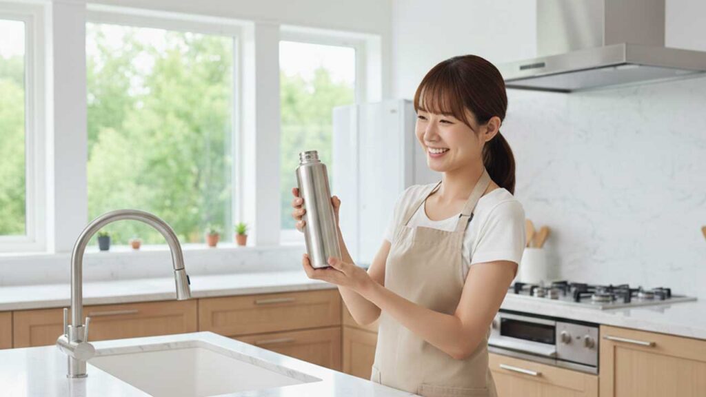 ステンレス製の水筒