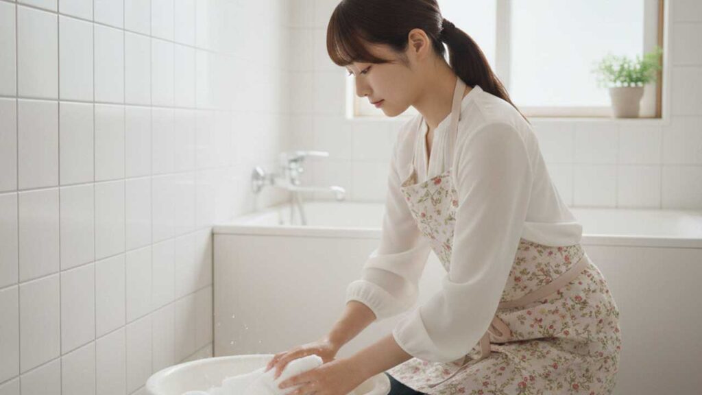 雑巾を水洗いする