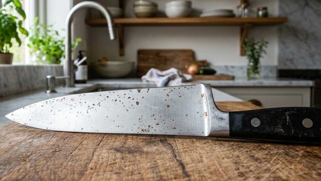 包丁の茶色い点々の初期サビ