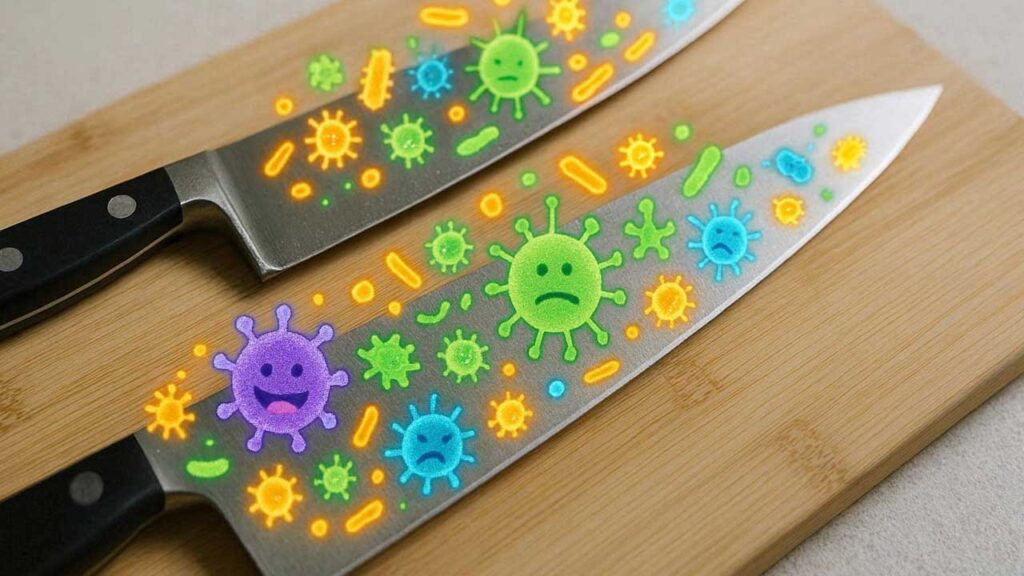 包丁に発生した雑菌